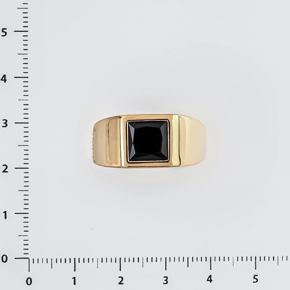 Кольцо с ониксом из красного золота 585 пробы