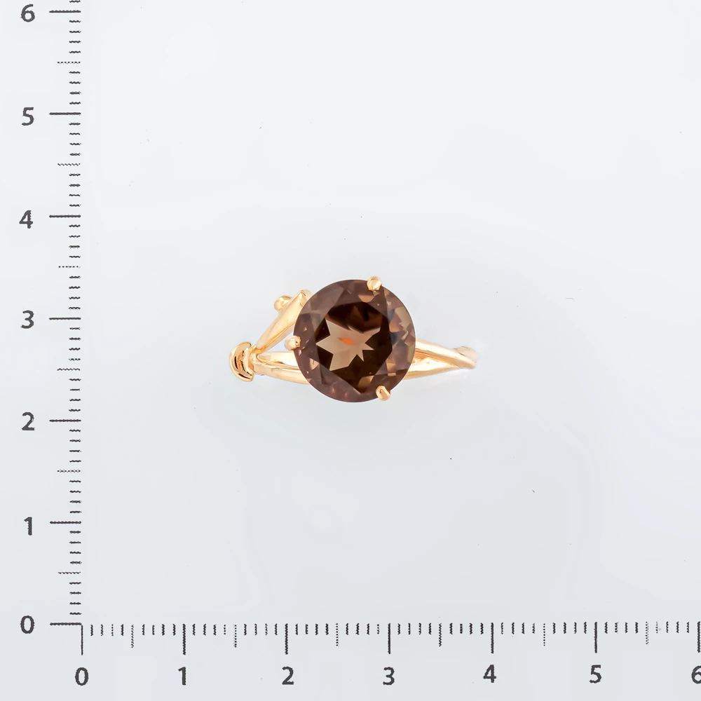 Кольцо с раух-топазом из красного золота 585 пробы Кольцо с раух-топазом из красного золота 585 пробы