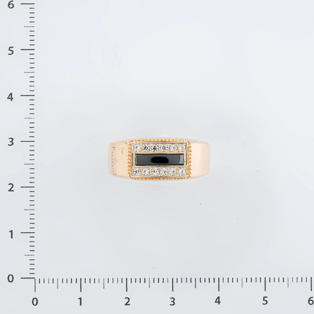 Кольцо с ониксом из красного золота 585 пробы
