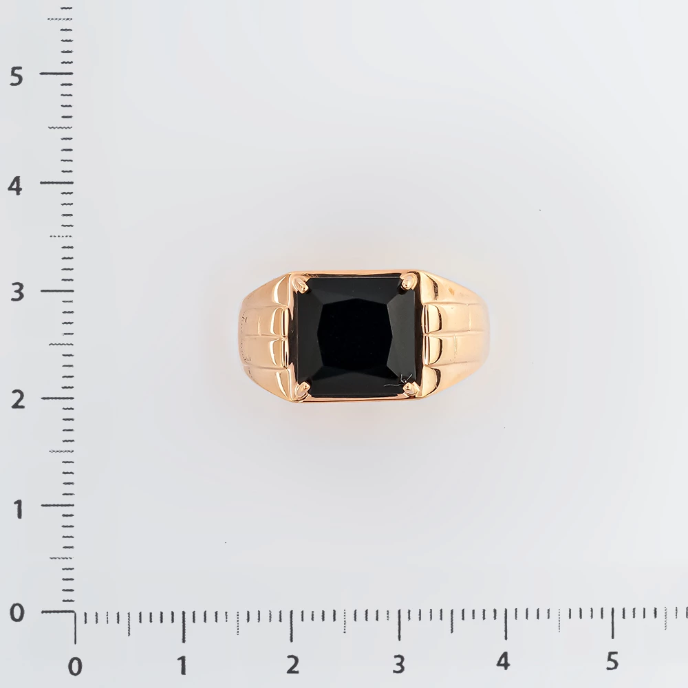 Кольцо с ониксом из красного золота 585 пробы
