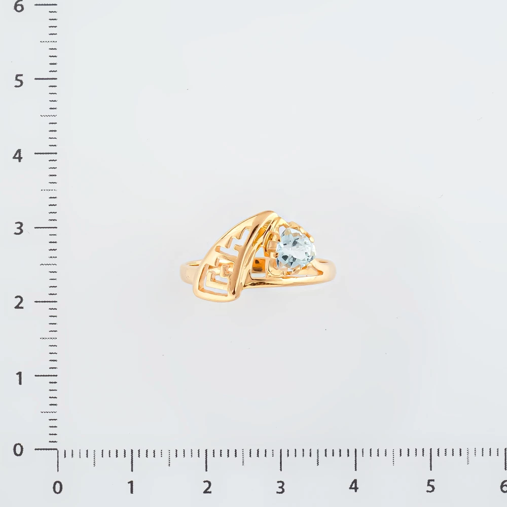 Кольцо с топазом из красного золота 585 пробы