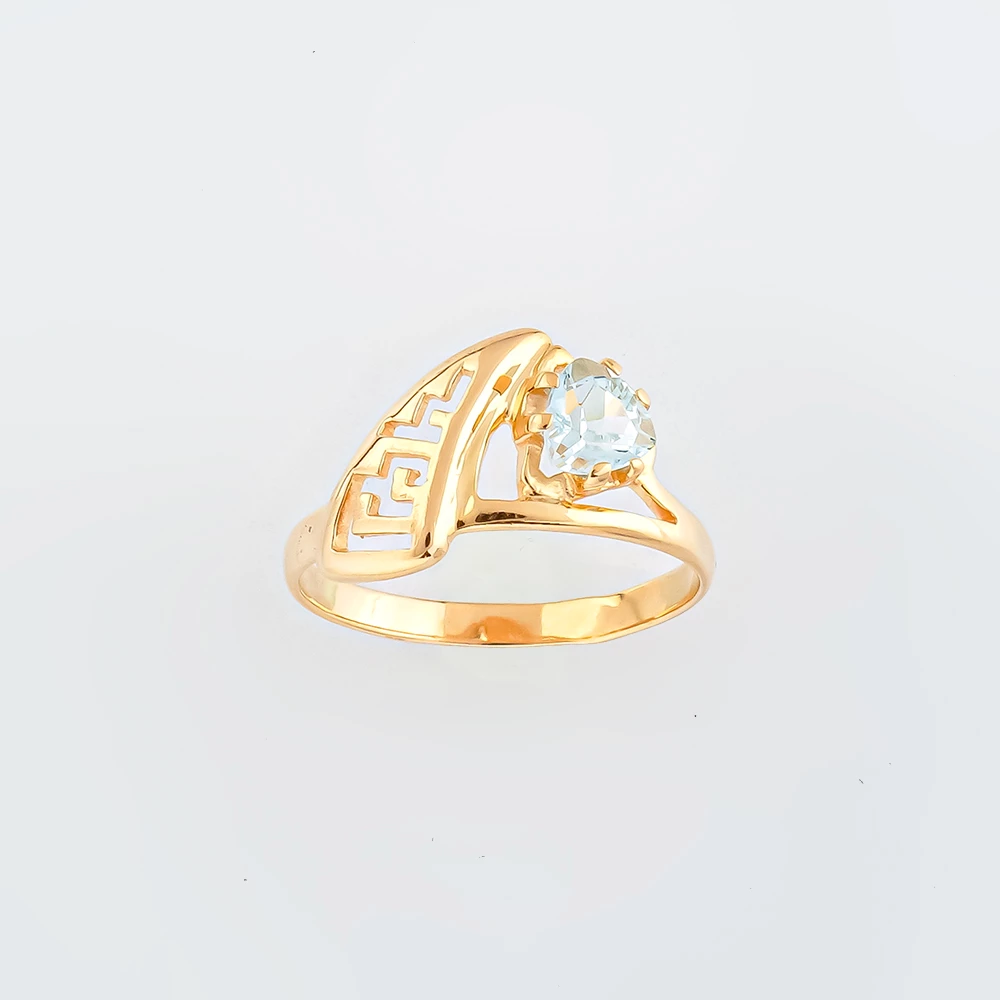 Кольцо с топазом из красного золота 585 пробы