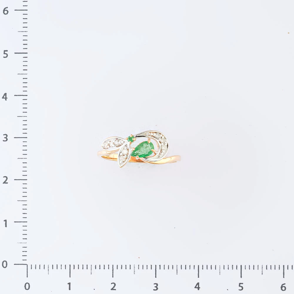 Кольцо с изумрудом из красного золота 585 пробы