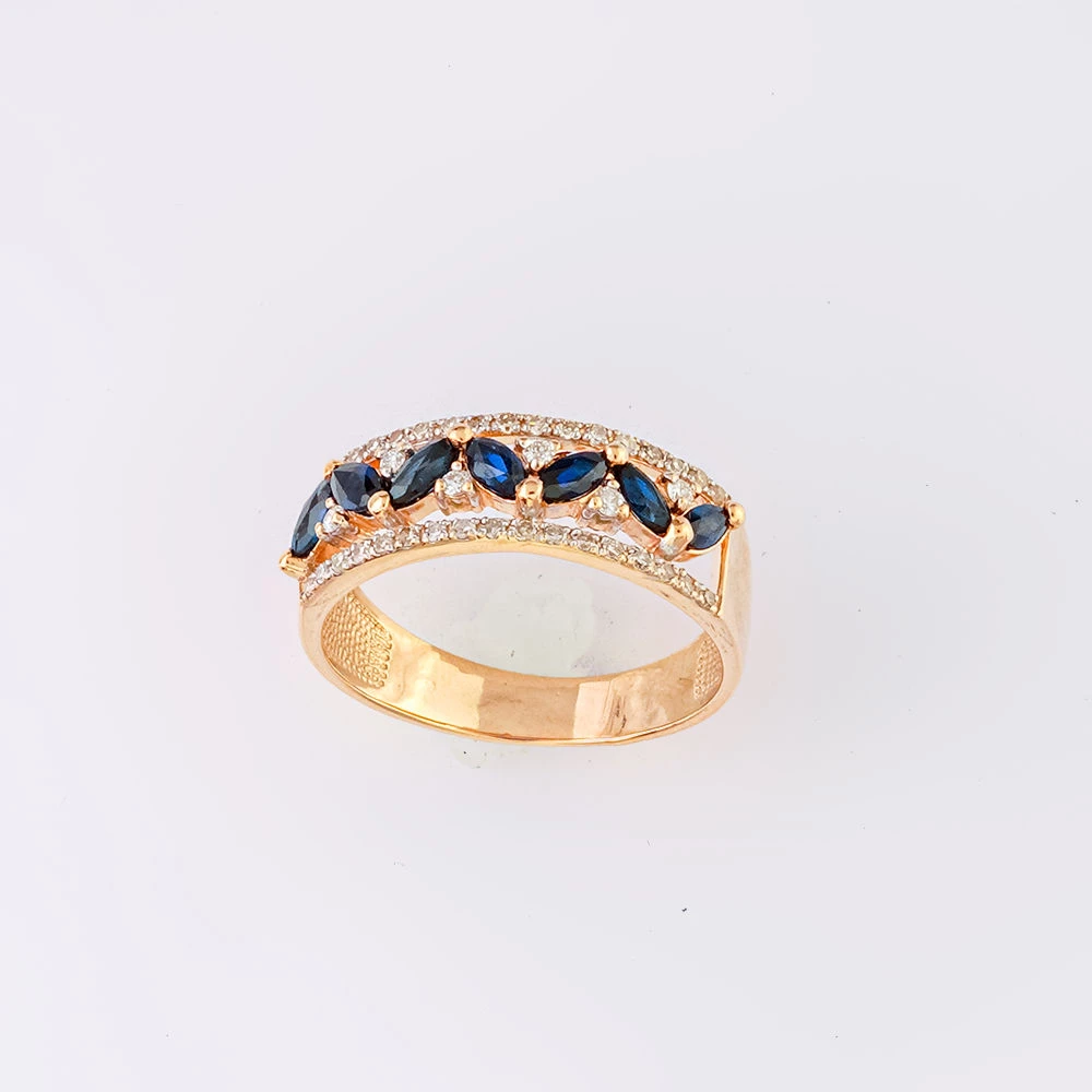 Кольцо с сапфиром из красного золота 585 пробы Кольцо с сапфиром из красного золота 585 пробы