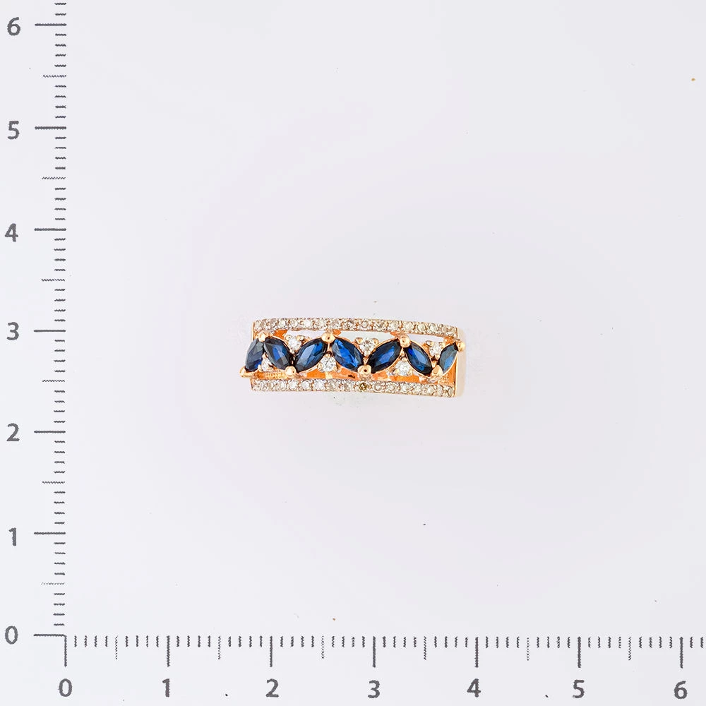 Кольцо с сапфиром из красного золота 585 пробы Кольцо с сапфиром из красного золота 585 пробы