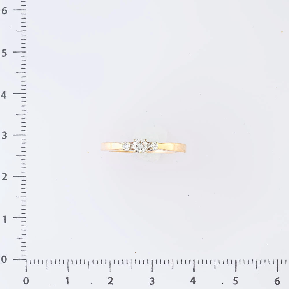 Кольцо с бриллиантом из красного золота 585 пробы