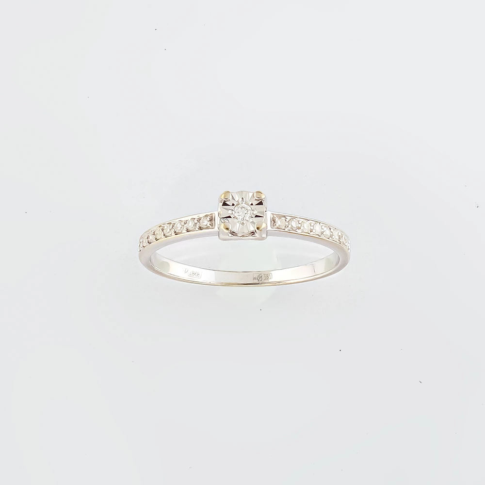 Кольцо с бриллиантом из белого золота 585 пробы