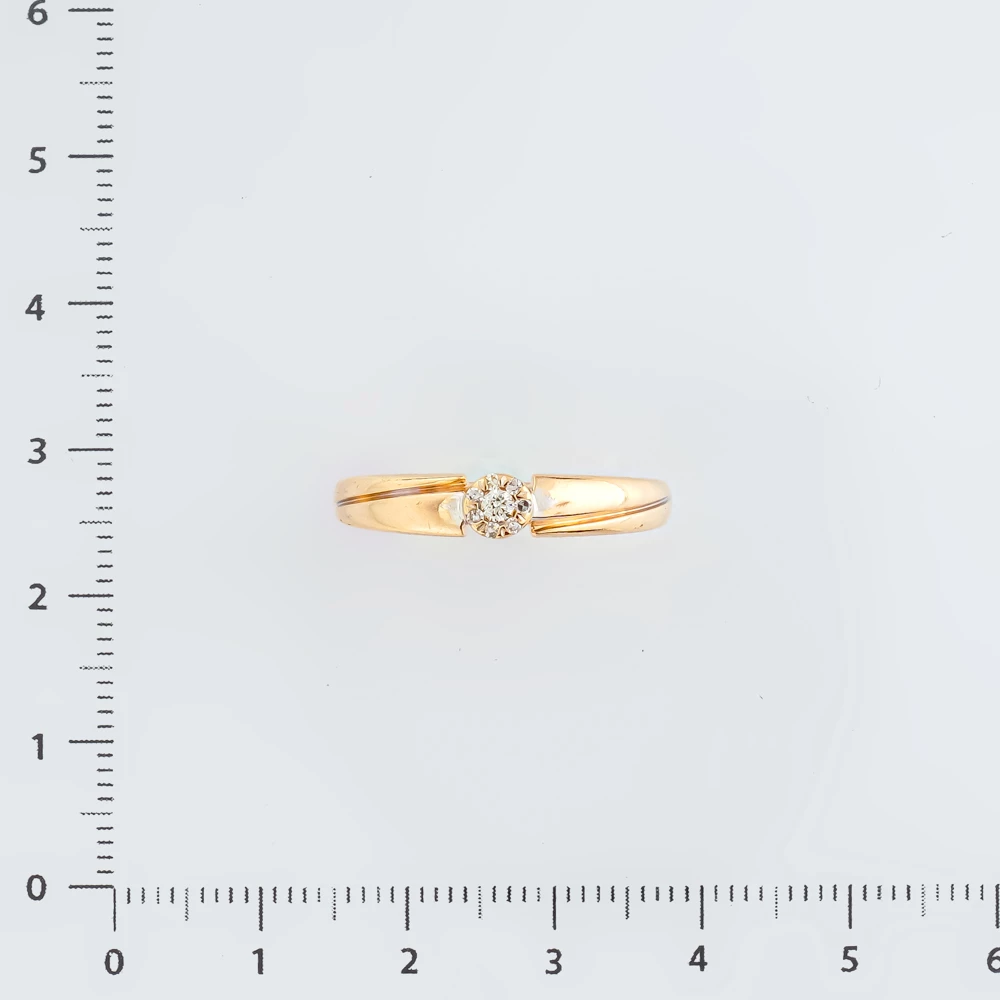 Кольцо с бриллиантом из красного золота 585 пробы