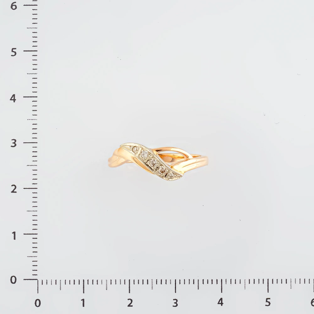 Кольцо с бриллиантом из красного золота 585 пробы