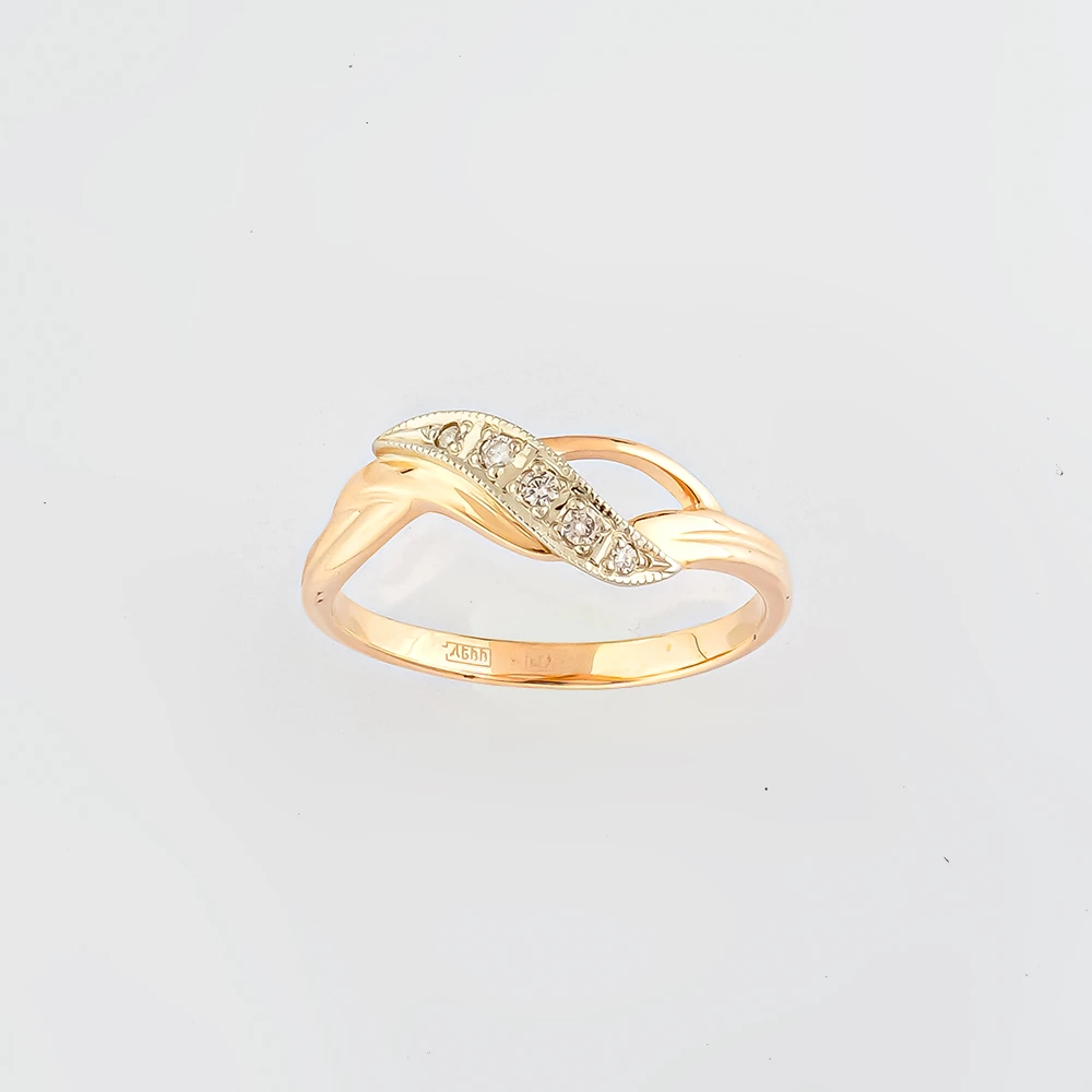 Кольцо с бриллиантом из красного золота 585 пробы