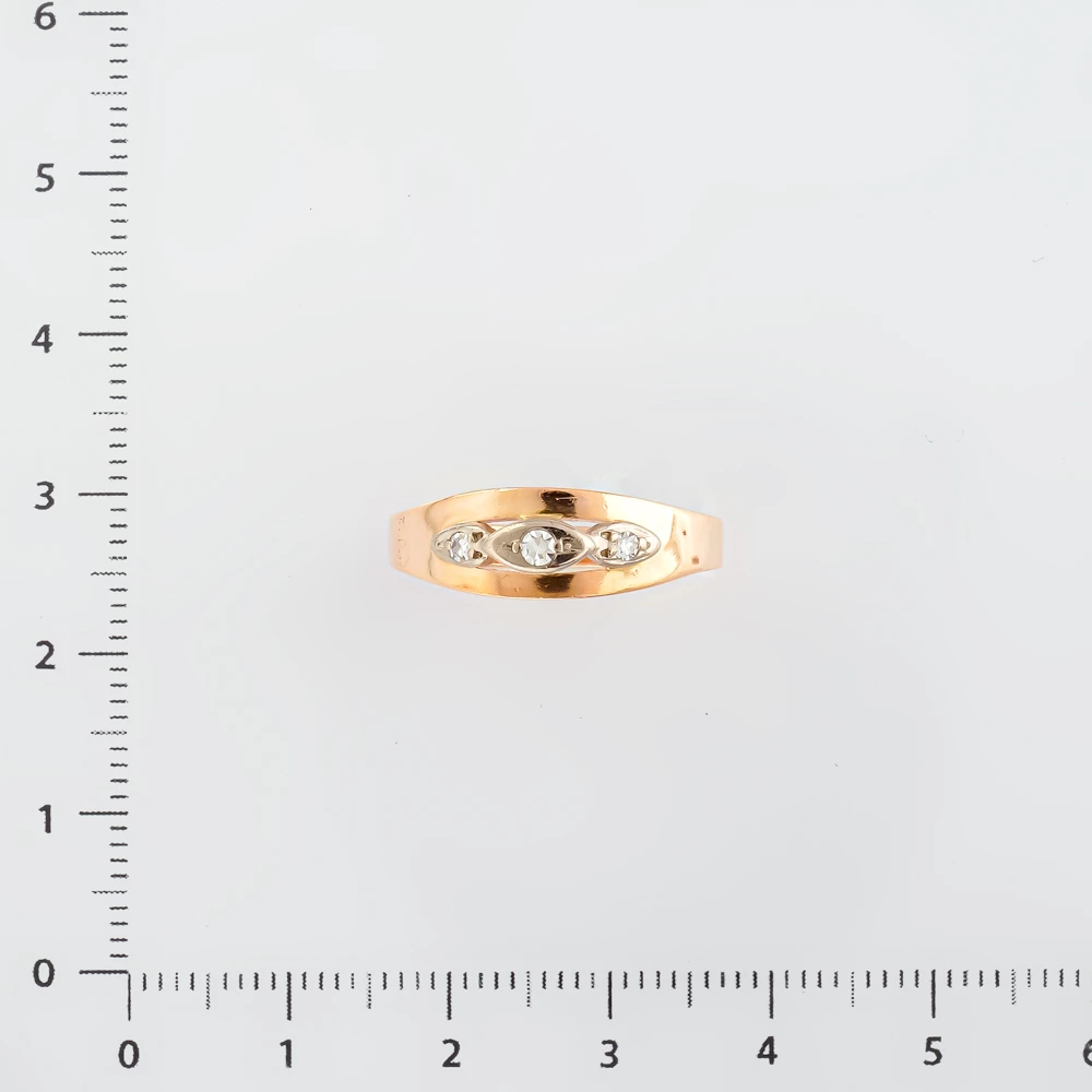 Кольцо с бриллиантом из красного золота 583 пробы