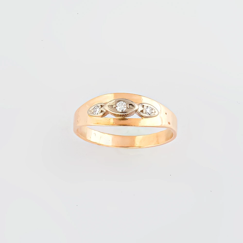 Кольцо с бриллиантом из красного золота 583 пробы