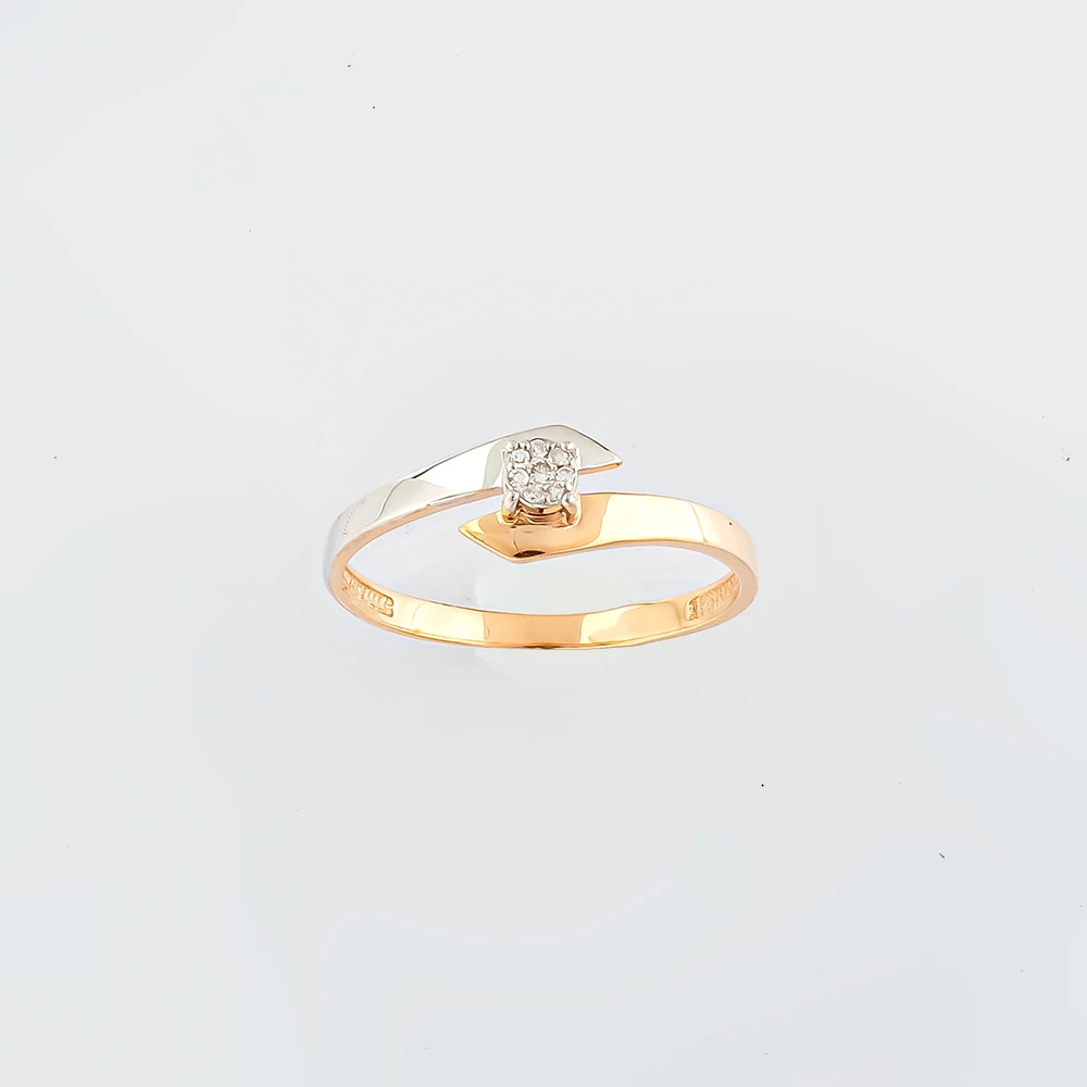 Кольцо с бриллиантом из красного золота 585 пробы