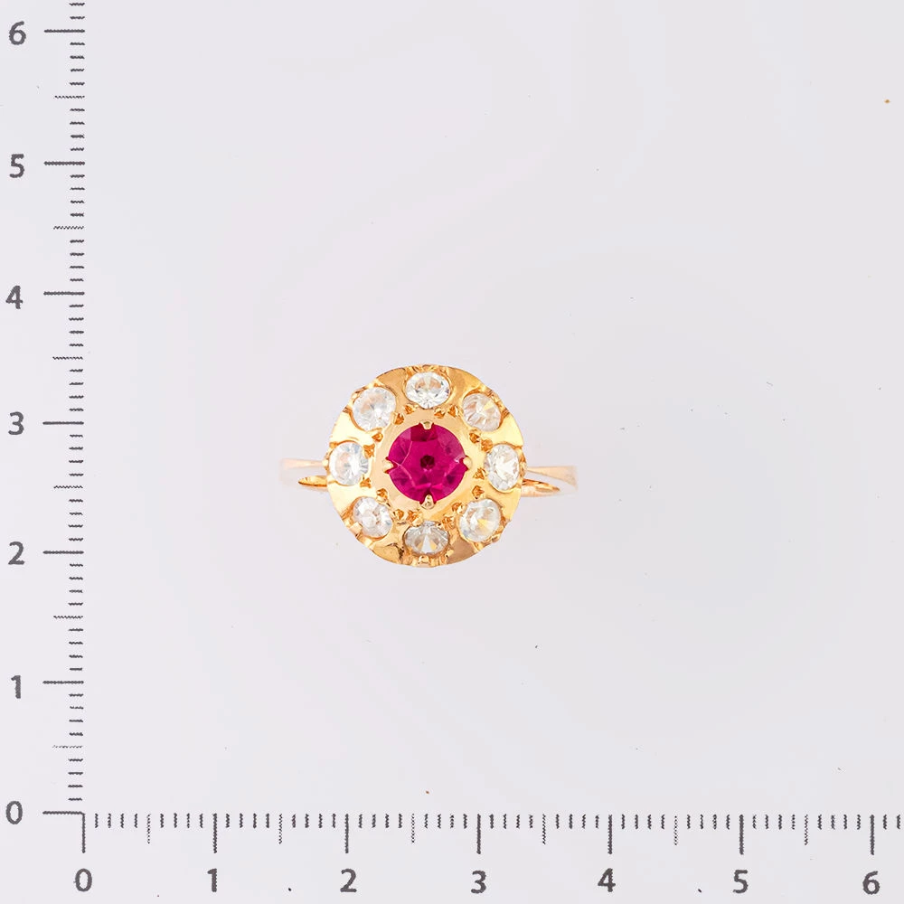 Кольцо с фианитом из красного золота 583 пробы Кольцо с фианитом из красного золота 583 пробы