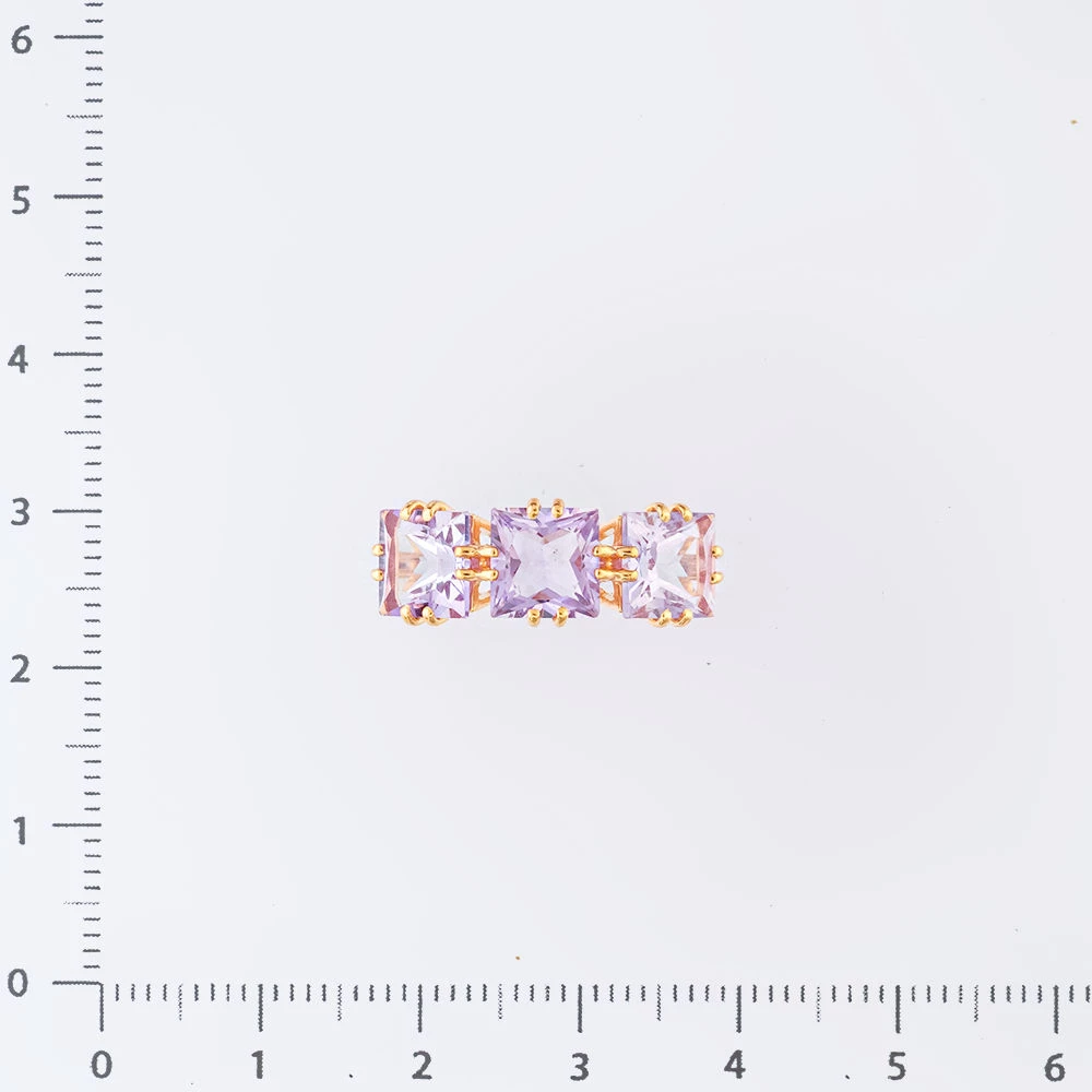 Кольцо с аметистом из красного золота 585 пробы