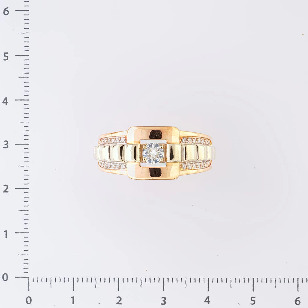 Кольцо с фианитом из красного золота 585 пробы Кольцо с фианитом из красного золота 585 пробы