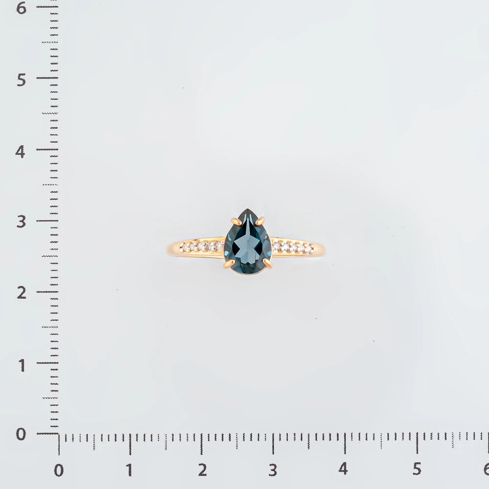 Кольцо с топазом лондон из красного золота 585 пробы