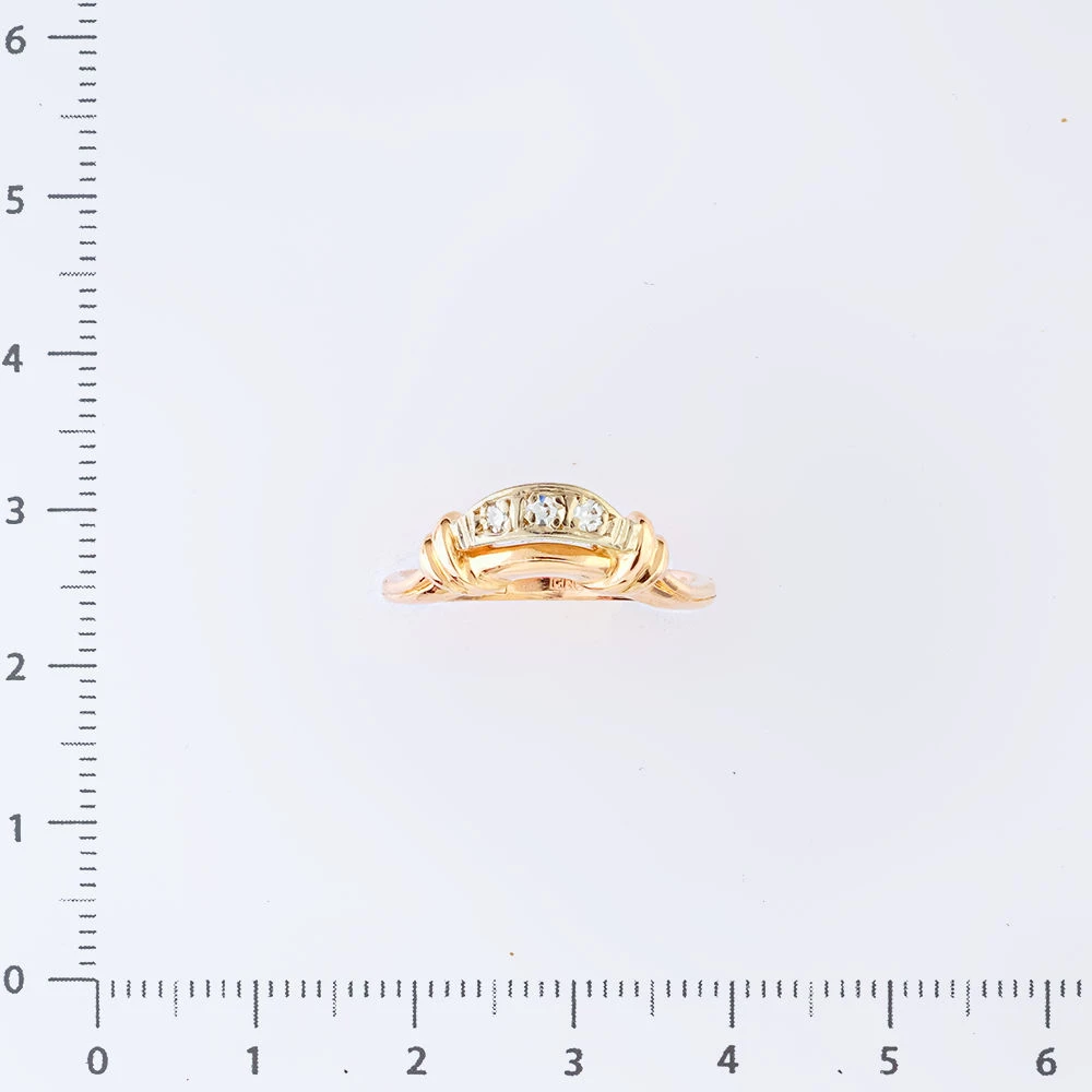 Кольцо с бриллиантом из красного золота 583 пробы