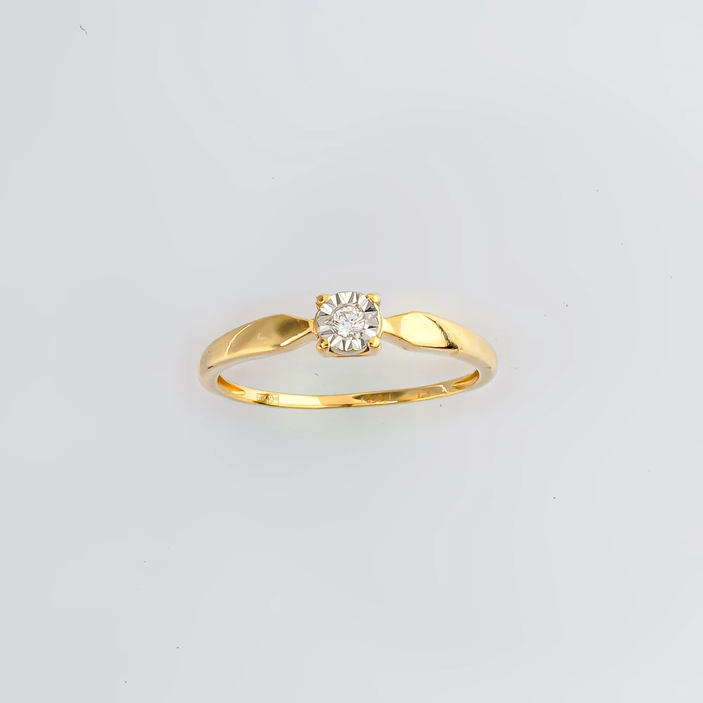 Кольцо с бриллиантом из желтого золота 585 пробы