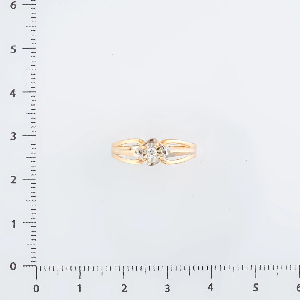 Кольцо с бриллиантом из красного золота 585 пробы