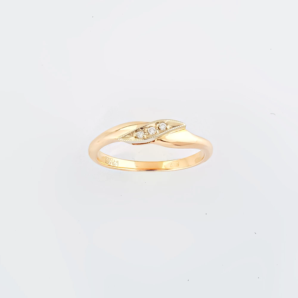 Кольцо с бриллиантом из красного золота 585 пробы