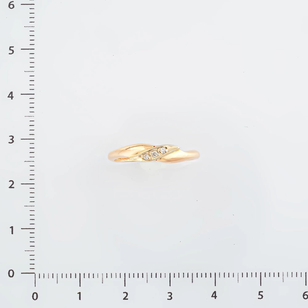 Кольцо с бриллиантом из красного золота 585 пробы