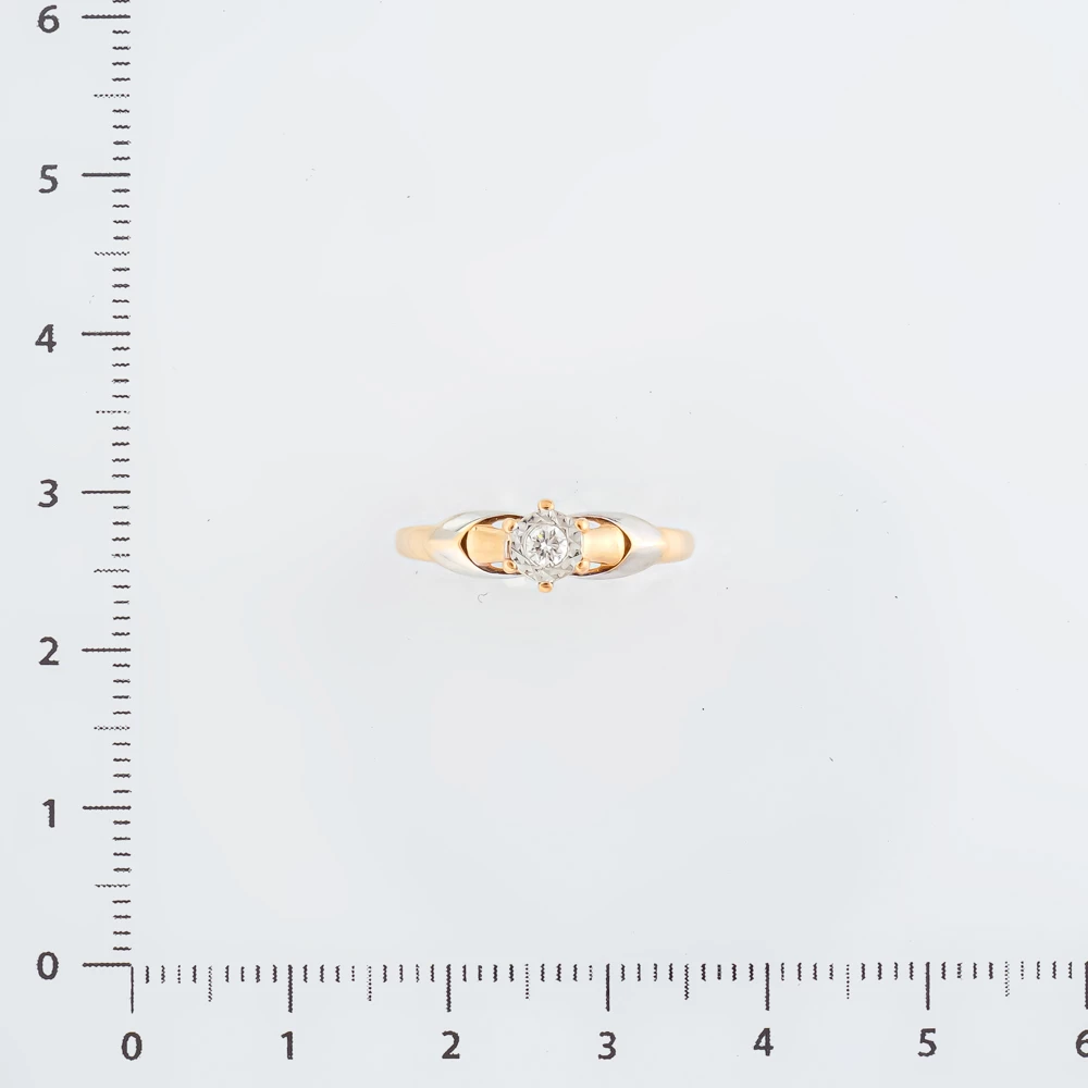 Кольцо с бриллиантом из красного золота 585 пробы