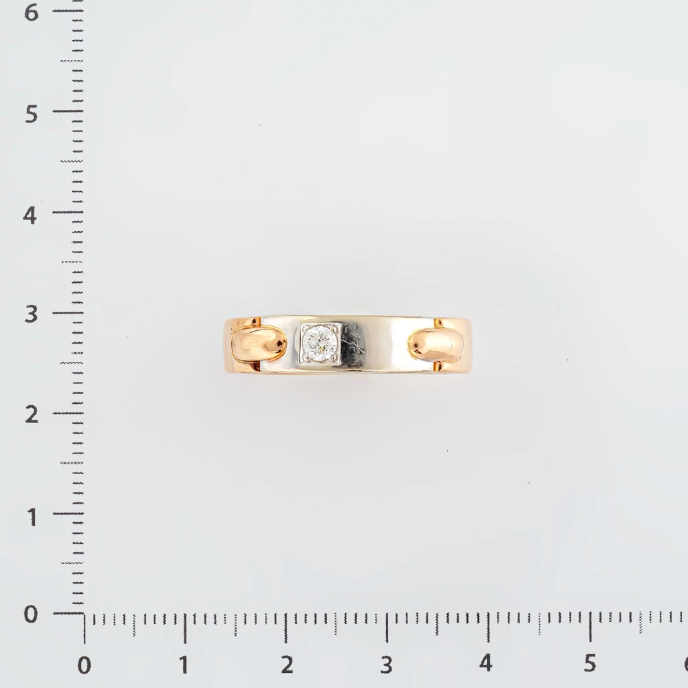 Кольцо с бриллиантом из красного золота 585 пробы