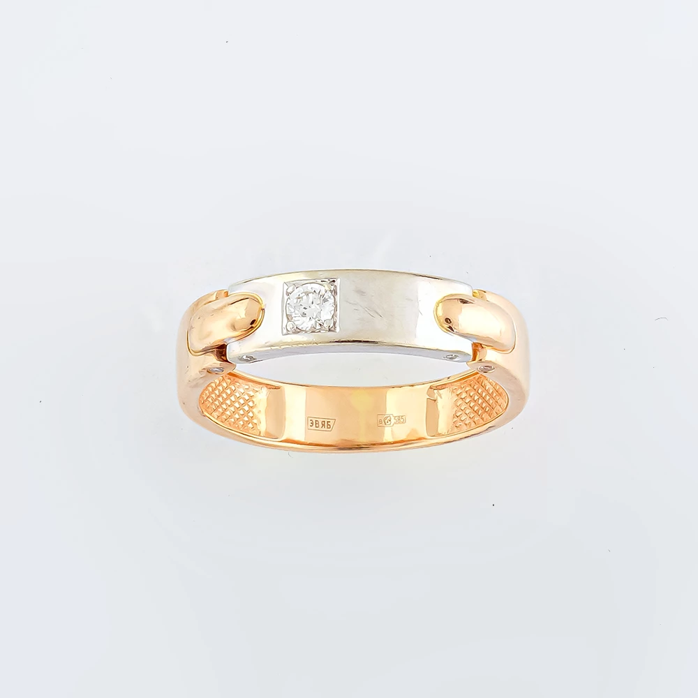 Кольцо с бриллиантом из красного золота 585 пробы