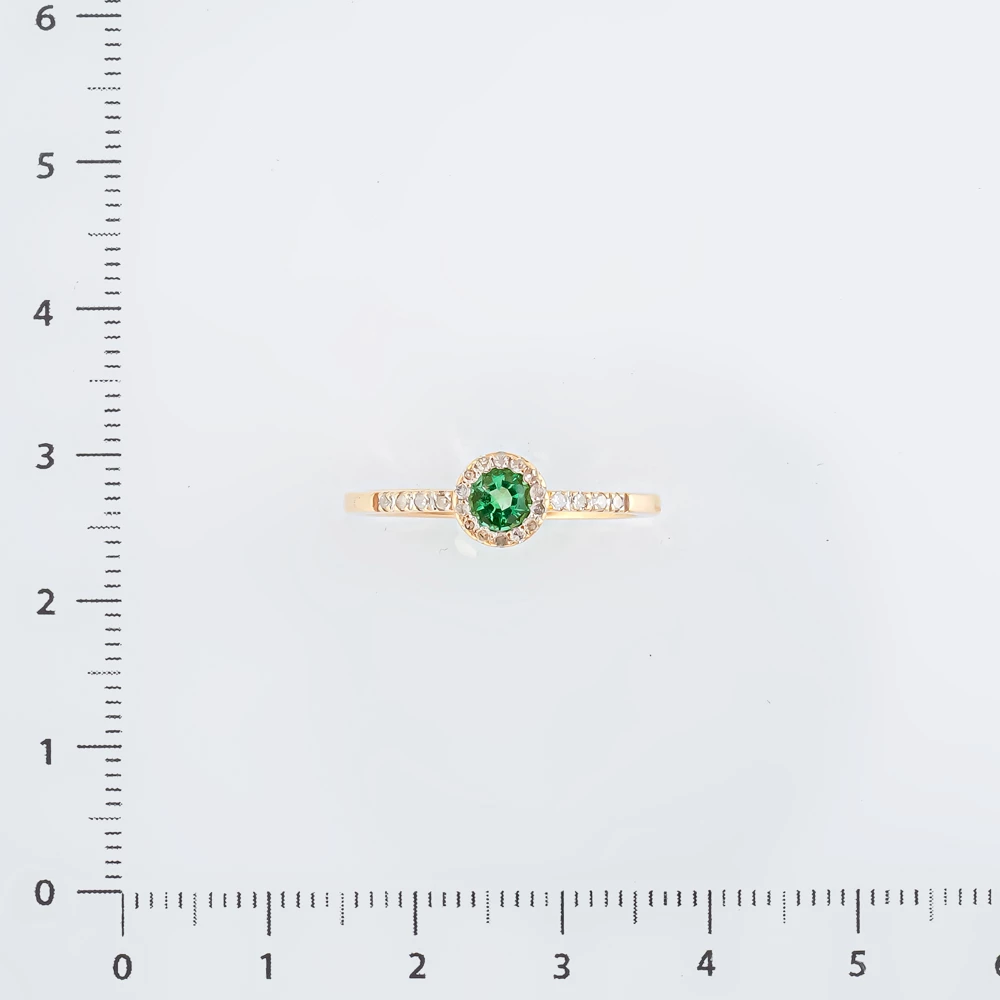 Кольцо с изумрудом из красного золота 585 пробы