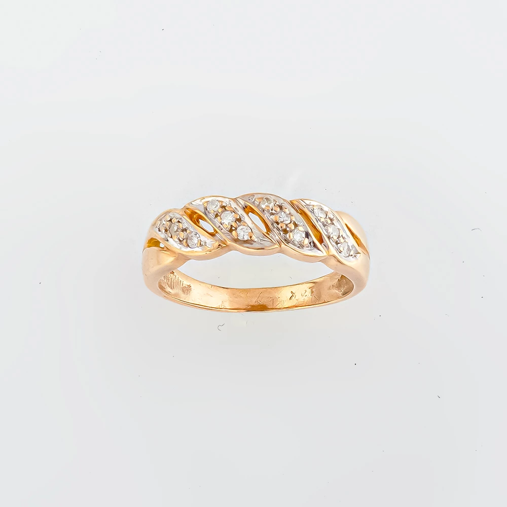 Кольцо с бриллиантом из красного золота 585 пробы