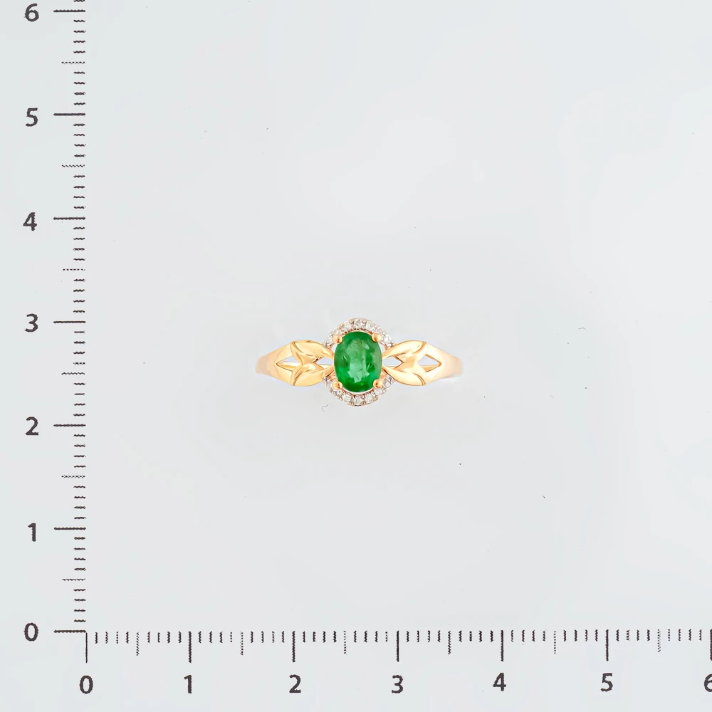 Кольцо с изумрудом из красного золота 585 пробы