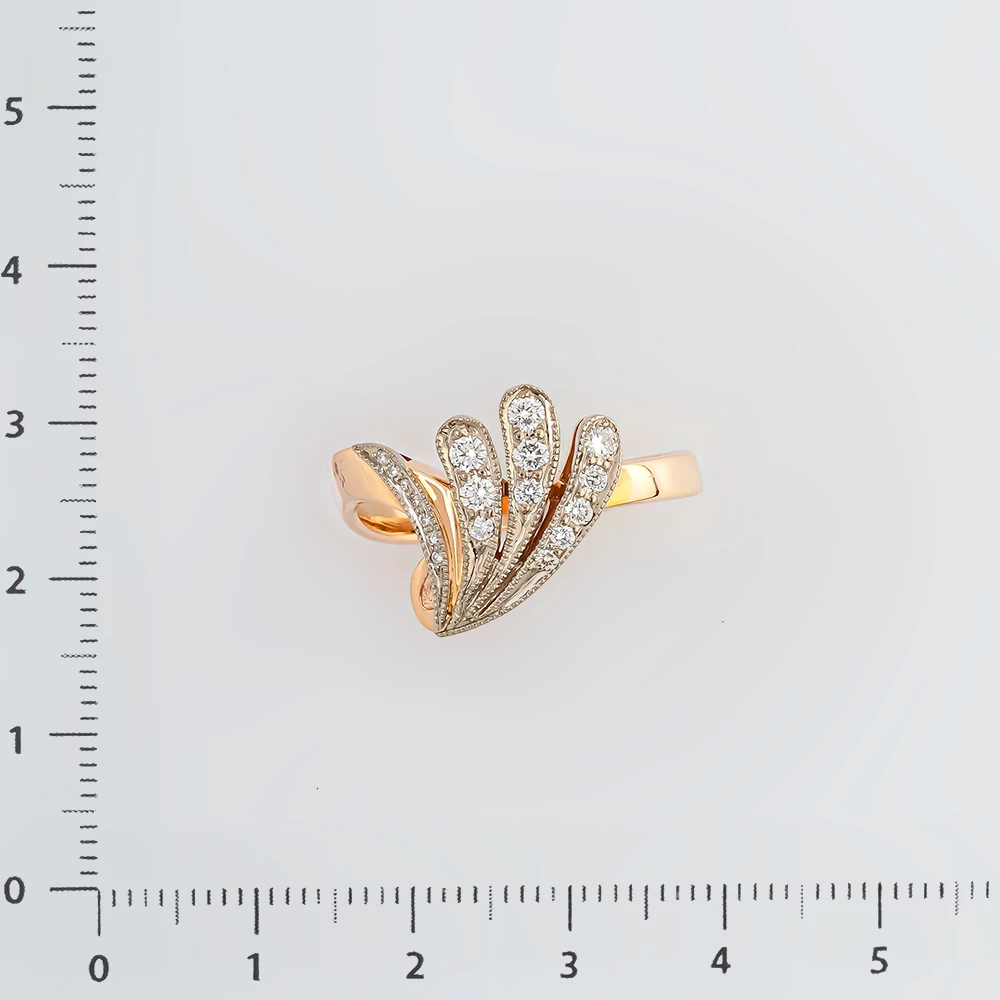 Кольцо с бриллиантом из красного золота 585 пробы