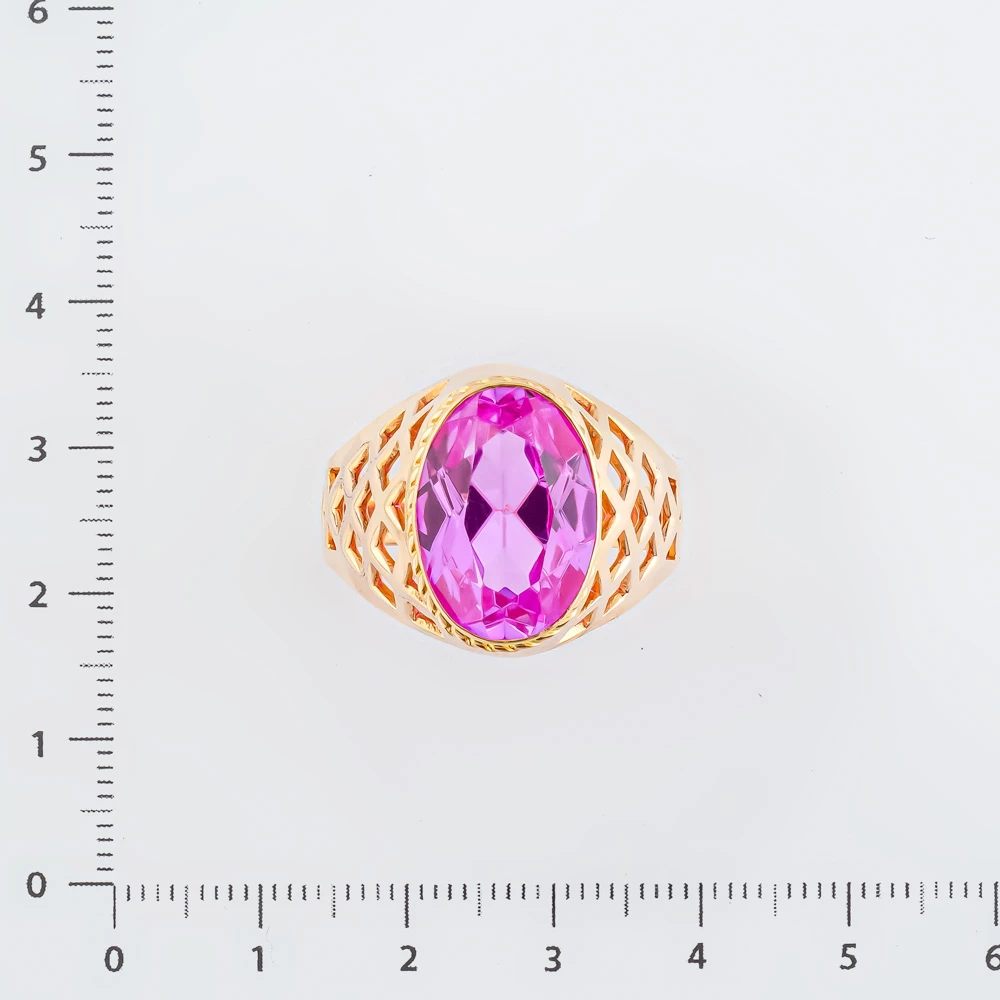 Кольцо с фианитом из красного золота 583 пробы