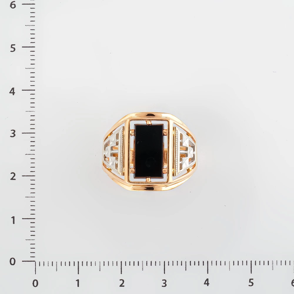 Кольцо с агатом из красного золота 585 пробы