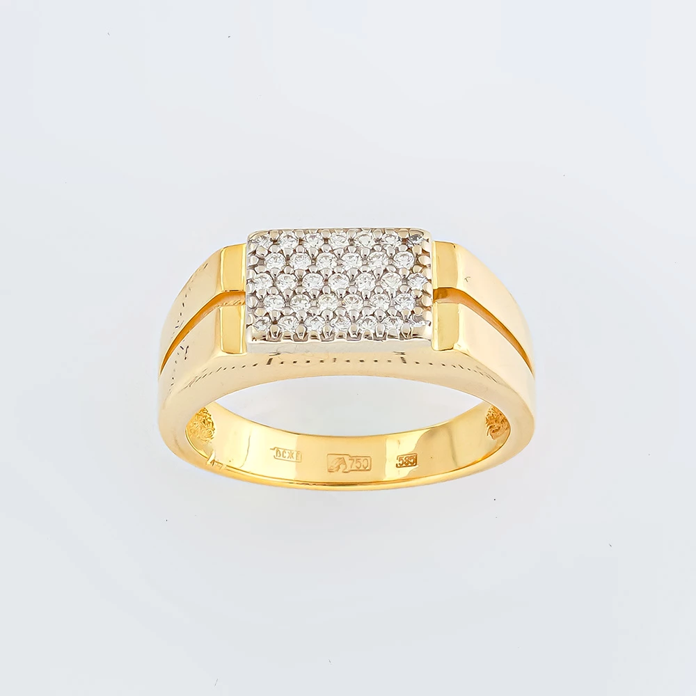 Кольцо с бриллиантом из красного золота 750 пробы