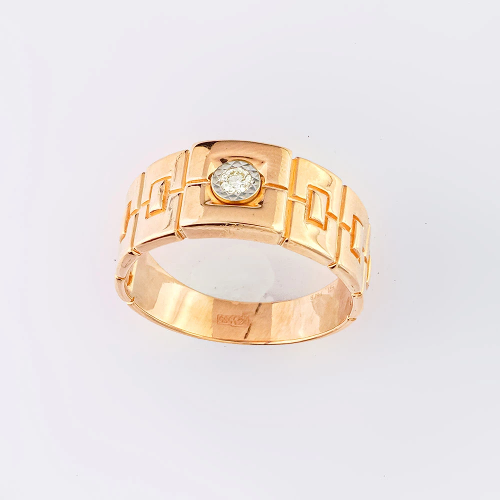 Кольцо с бриллиантом из желтого золота 585 пробы