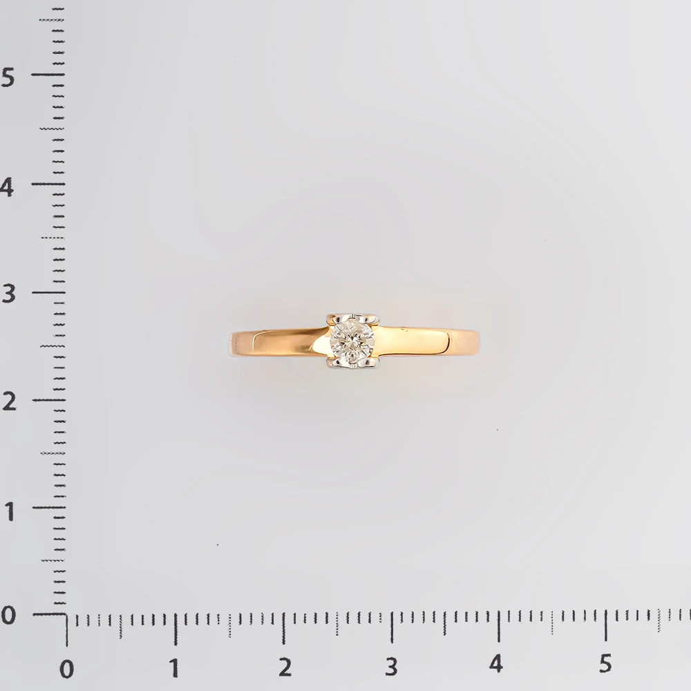 Кольцо с бриллиантом из красного золота 585 пробы