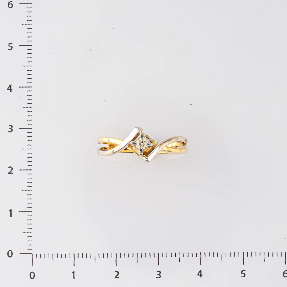 Кольцо с бриллиантом из желтого золота 585 пробы