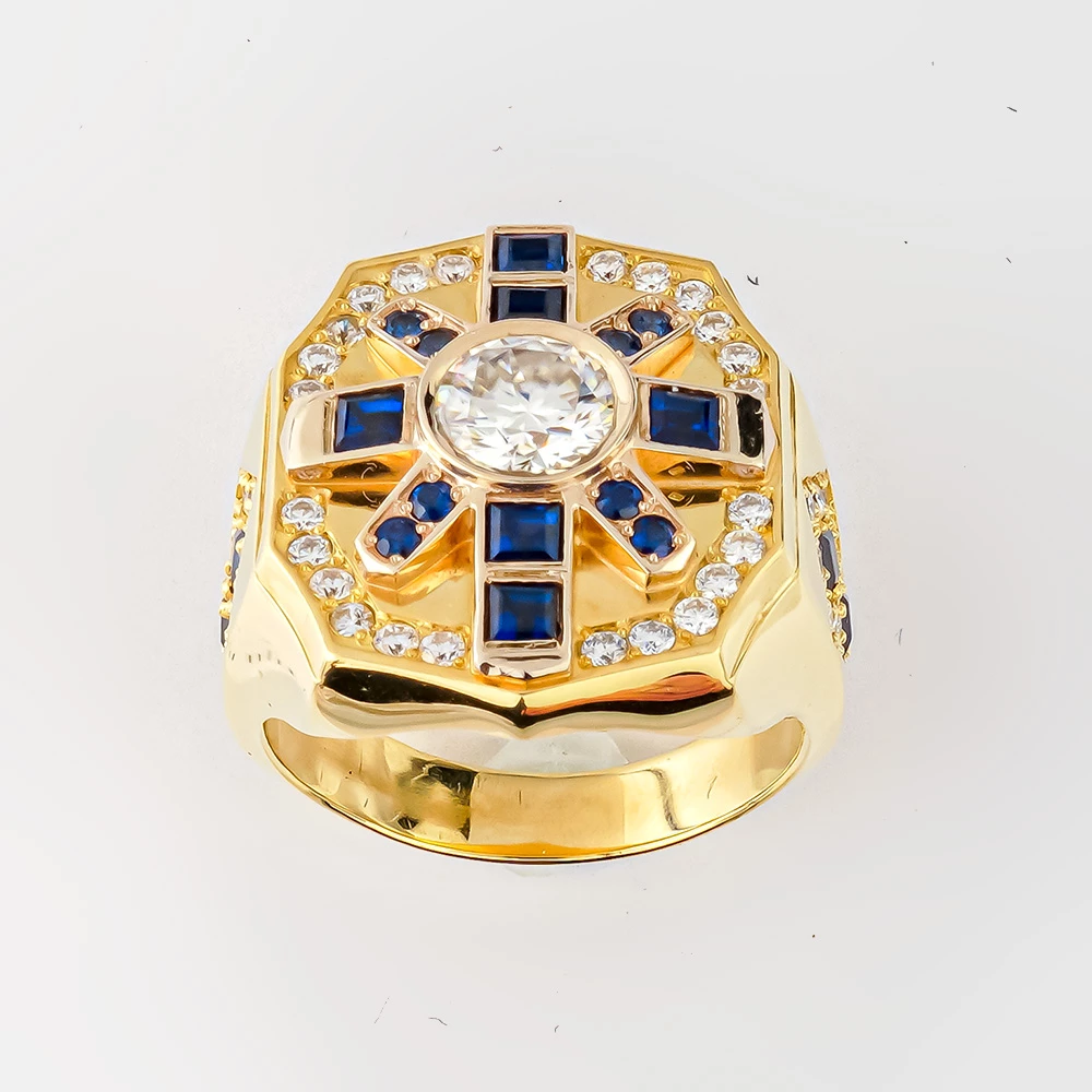 Кольцо с сапфиром из желтого золота 585 пробы Кольцо с сапфиром из желтого золота 585 пробы