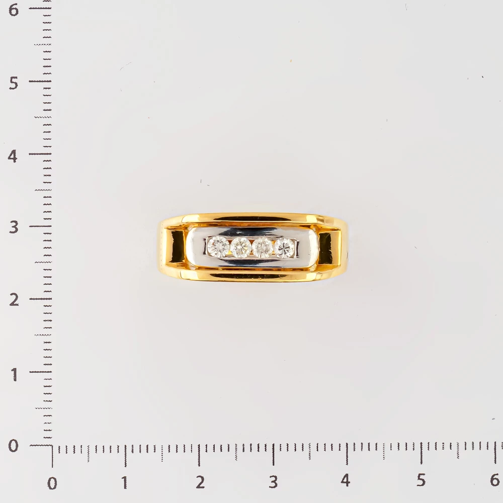 Кольцо с бриллиантом из желтого золота 750 пробы