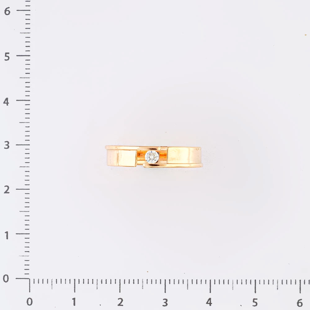 Кольцо с бриллиантом из красного золота 585 пробы