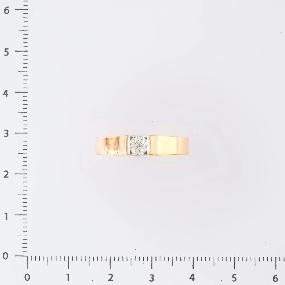 Кольцо с бриллиантом из красного золота 585 пробы