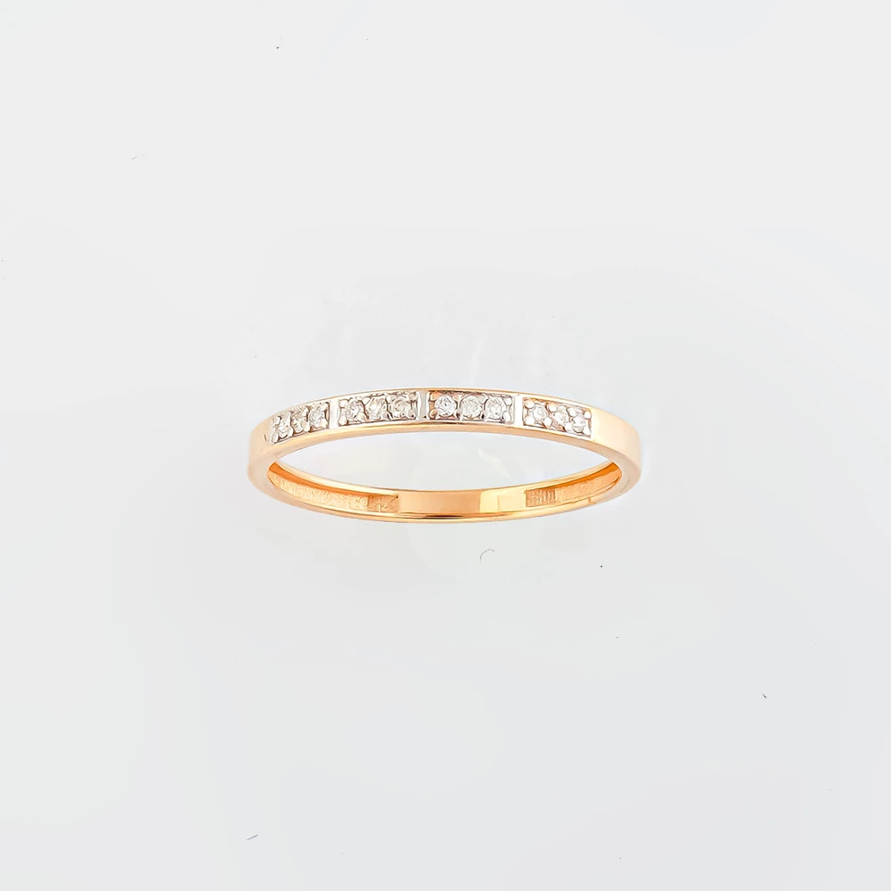 Кольцо с бриллиантом из красного золота 585 пробы