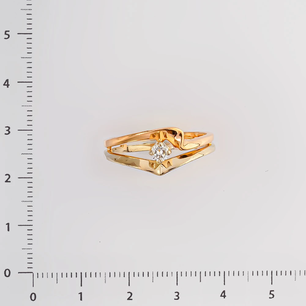 Кольцо с бриллиантом из красного золота 585 пробы