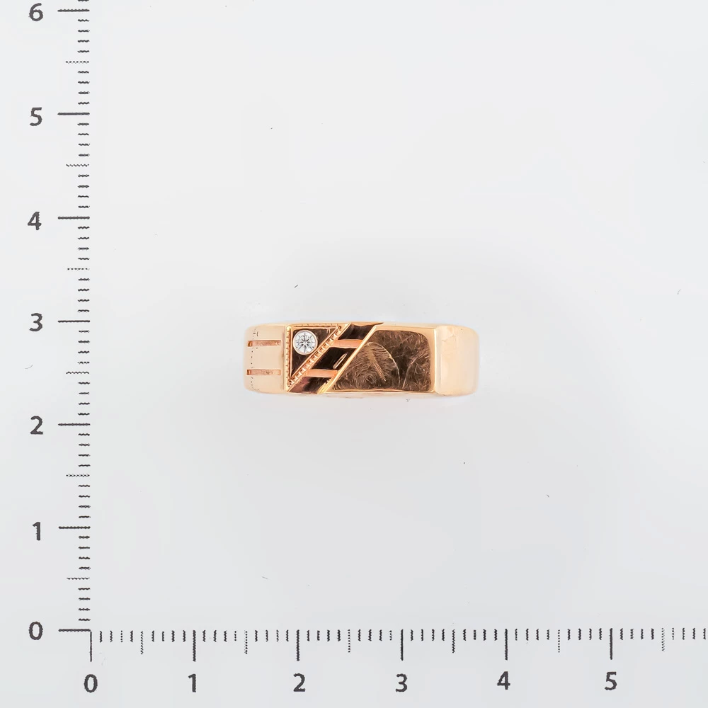 Кольцо с фианитом из красного золота 585 пробы