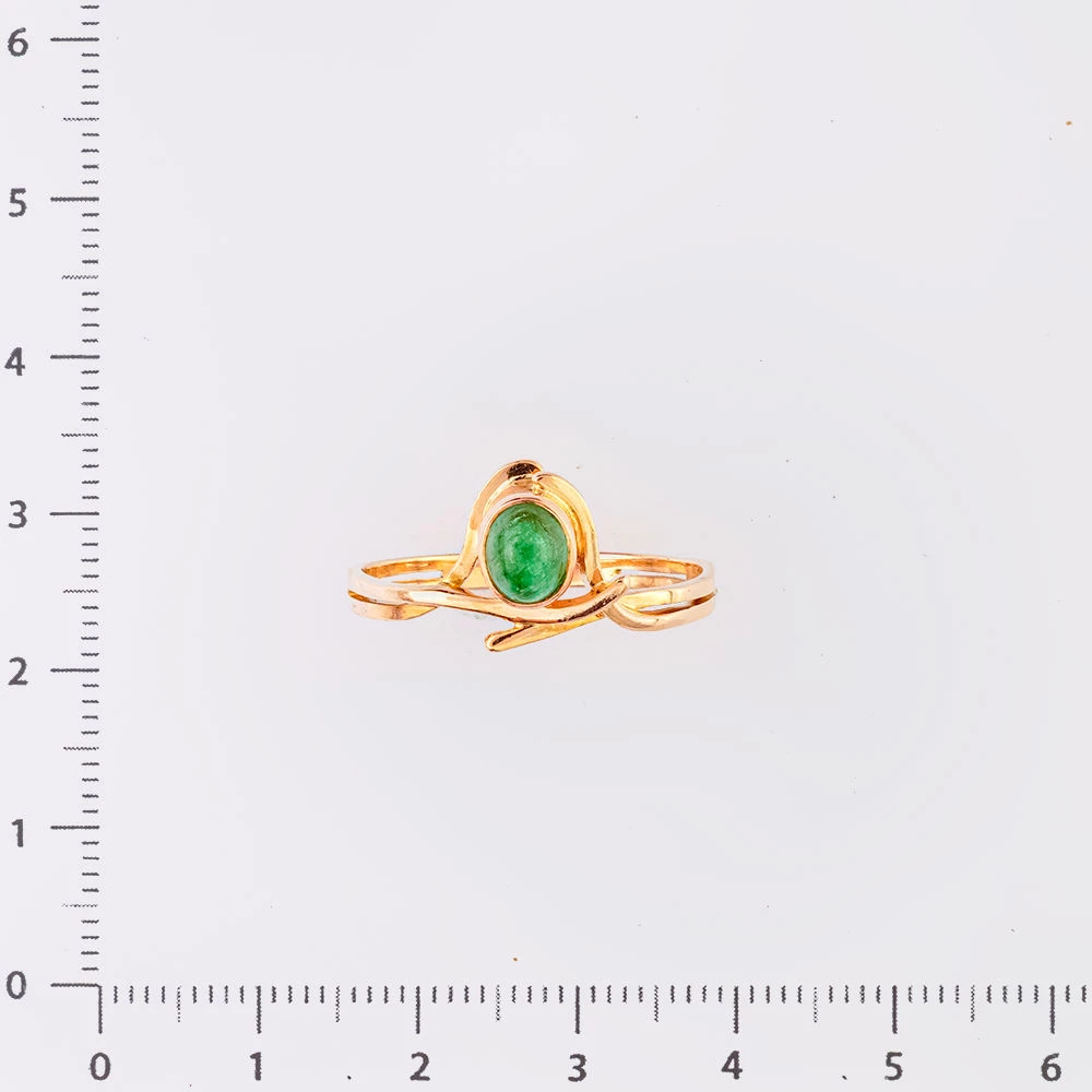 Кольцо с агатом из красного золота 583 пробы