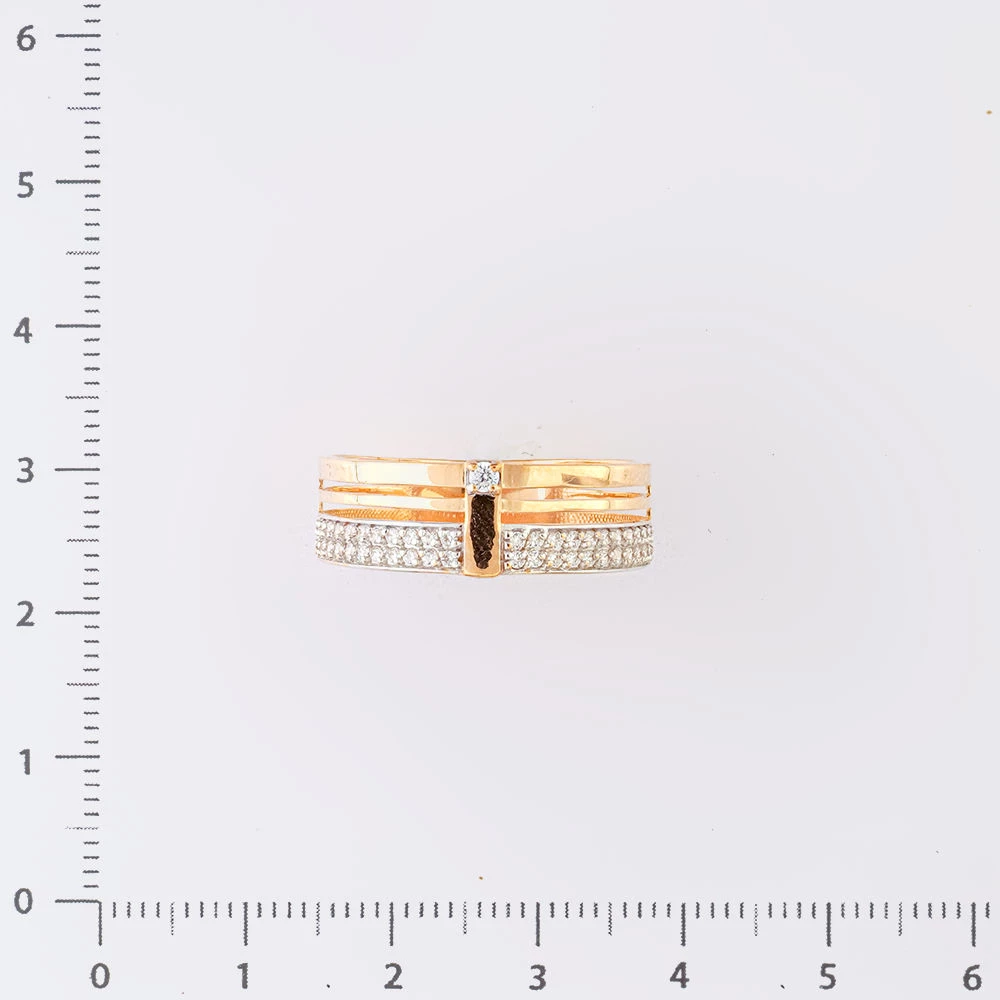 Кольцо с фианитом из красного золота 585 пробы