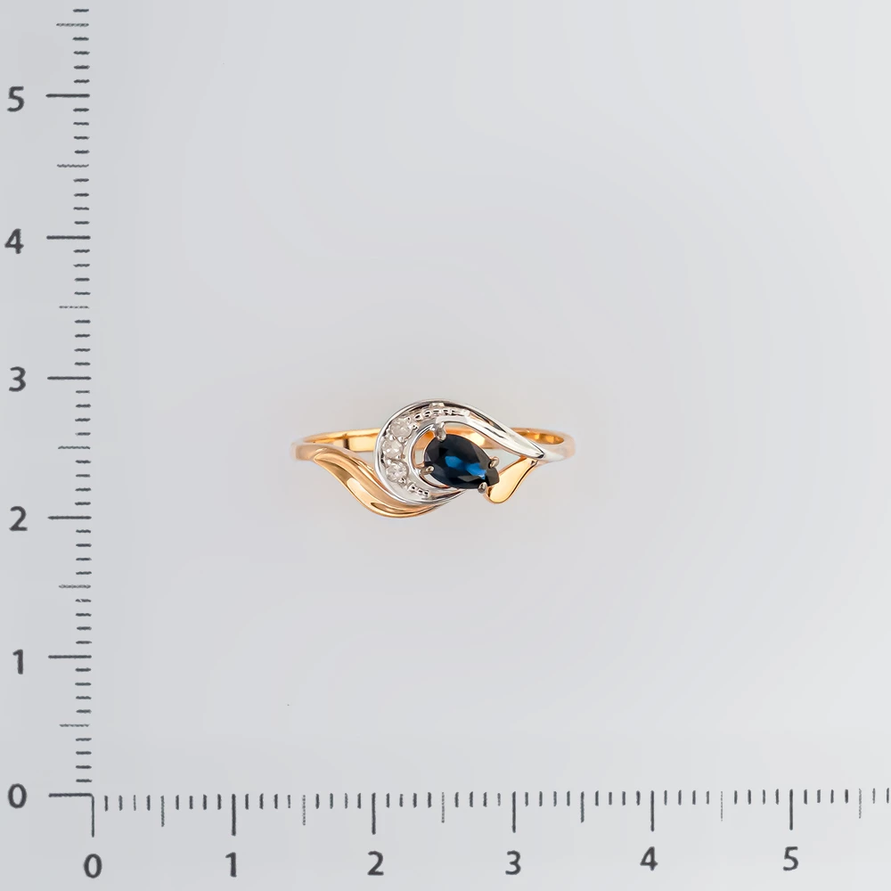 Кольцо с сапфиром из красного золота 585 пробы