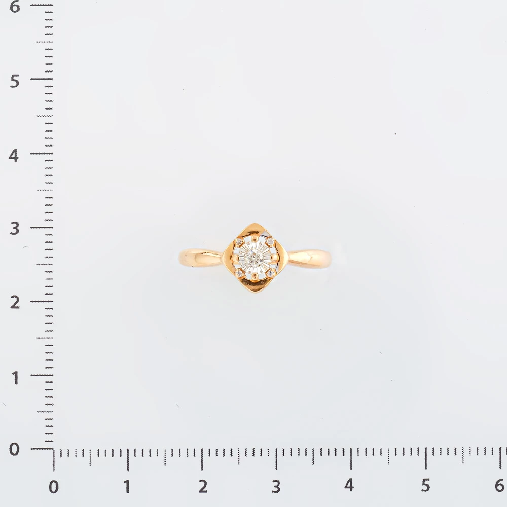 Кольцо с бриллиантом из красного золота 585 пробы